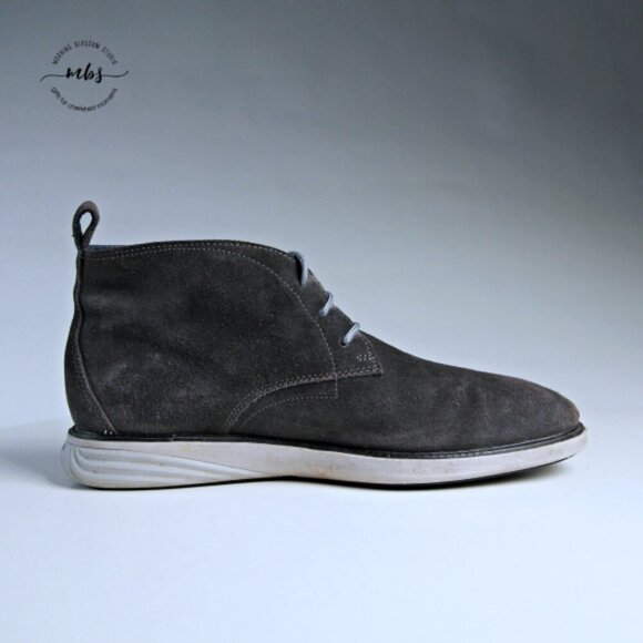 Cole Haan Grand Evolution Gray Suede Lace Up Chukka Boots Gray Men 9.5 - Picture 8 of 13